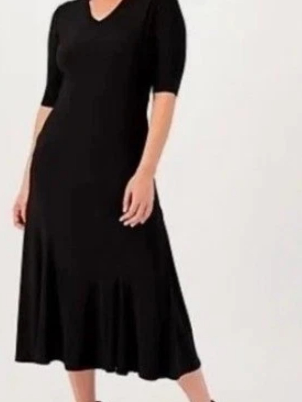 Attitudes by Renee Black V-Neck Midi Dress